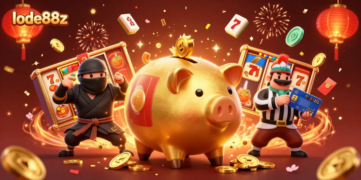 Engage with the lode88z gaming adventure featuring a vibrant 3D illustration of unique casino characters.