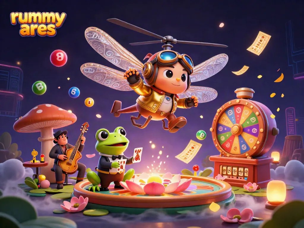 Experience thrilling rummy ares gameplay with dynamic scenes of colorful action and vibrant characters.