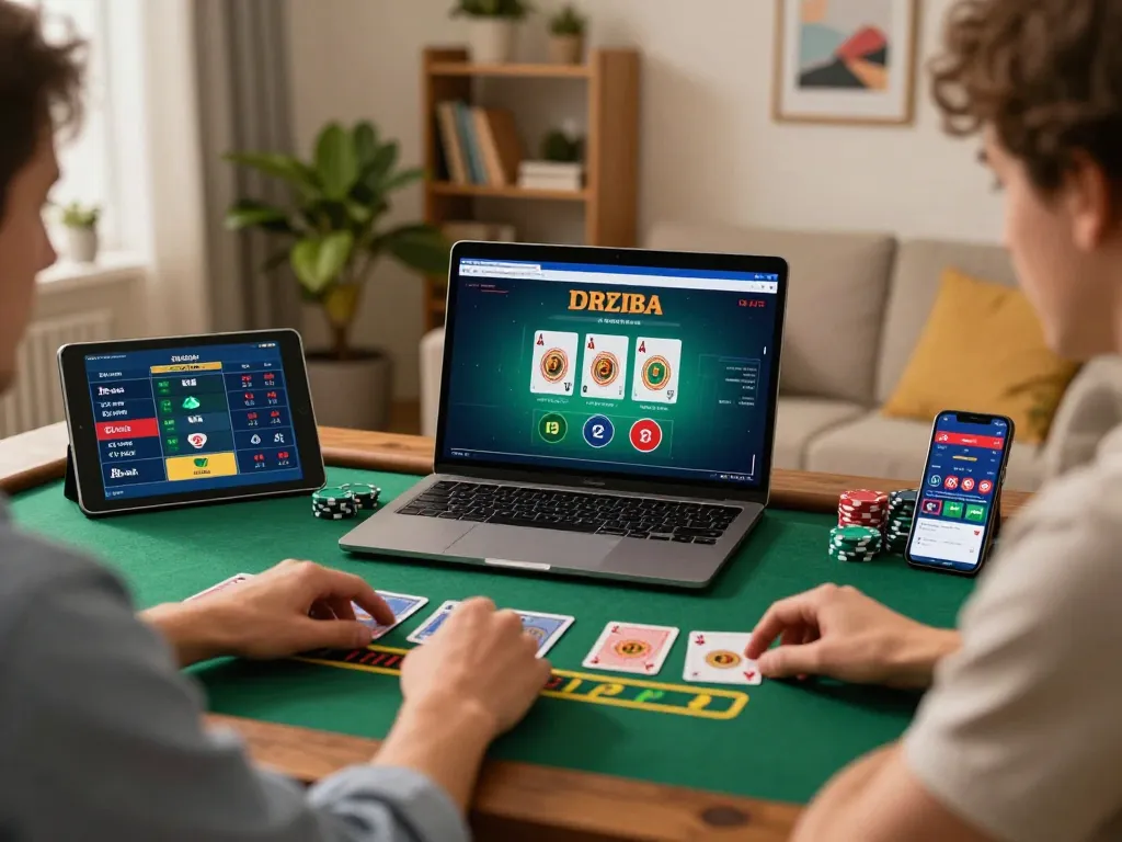 G28 user enjoying live dealer blackjack online with laptop, showcasing strategic betting setup