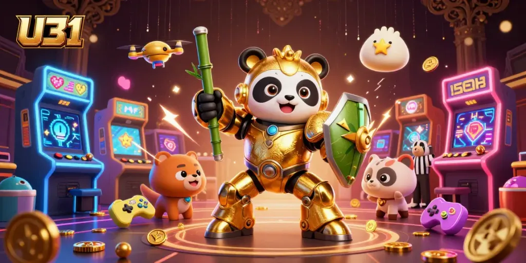Engage in thrilling gameplay at U31 with vibrant arcade elements and dynamic casino visuals.