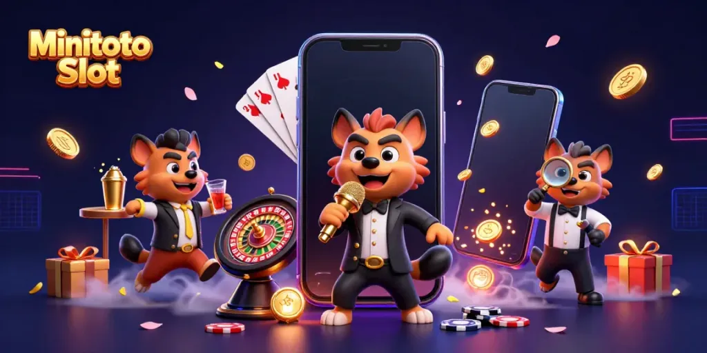 Minitoto Slot menampilkan skenario lucu dengan hyena dalam klub kasino, memberikan pengalaman bermain yang menarik.