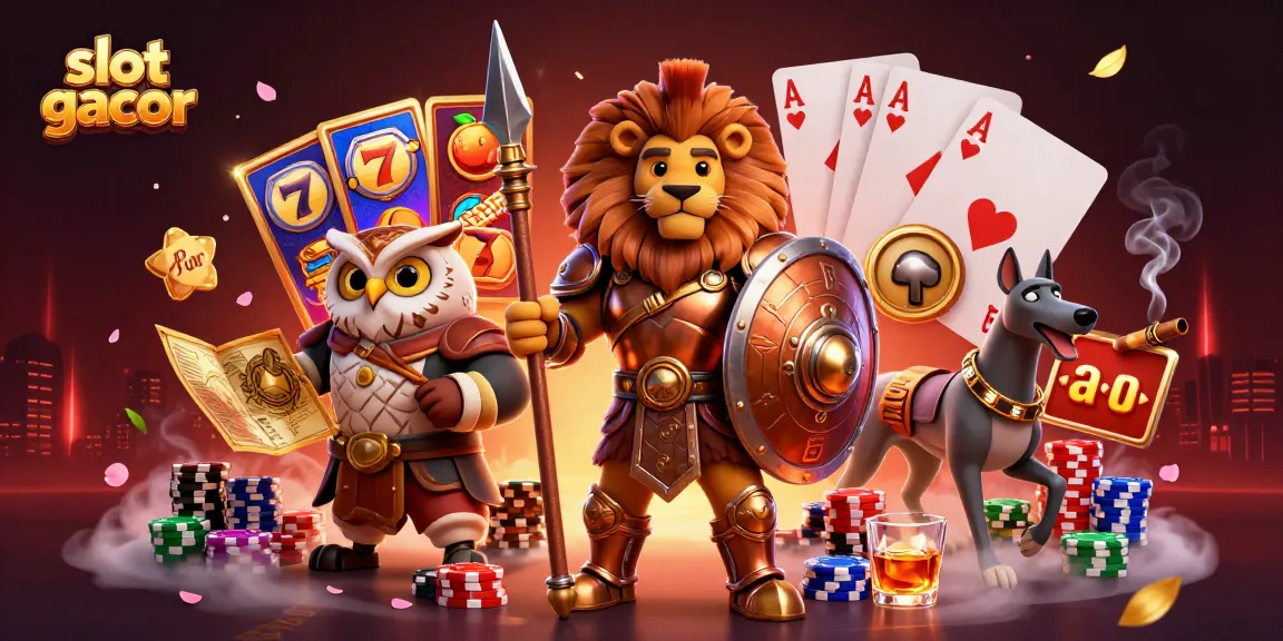 Engage with dynamic slot gacor gameplay in a vibrant, detailed casino scene featuring heroes and thrilling game elements.