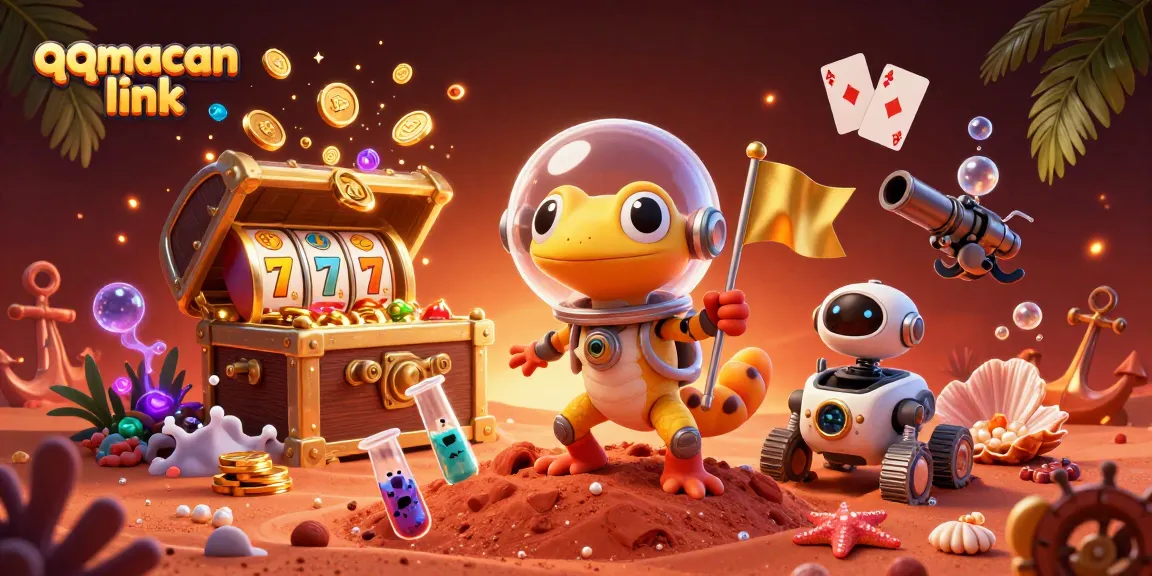 Menangkan hadiah menggunakan qqmacan link saat penjelajahan kasino emas oleh kadal Mars.