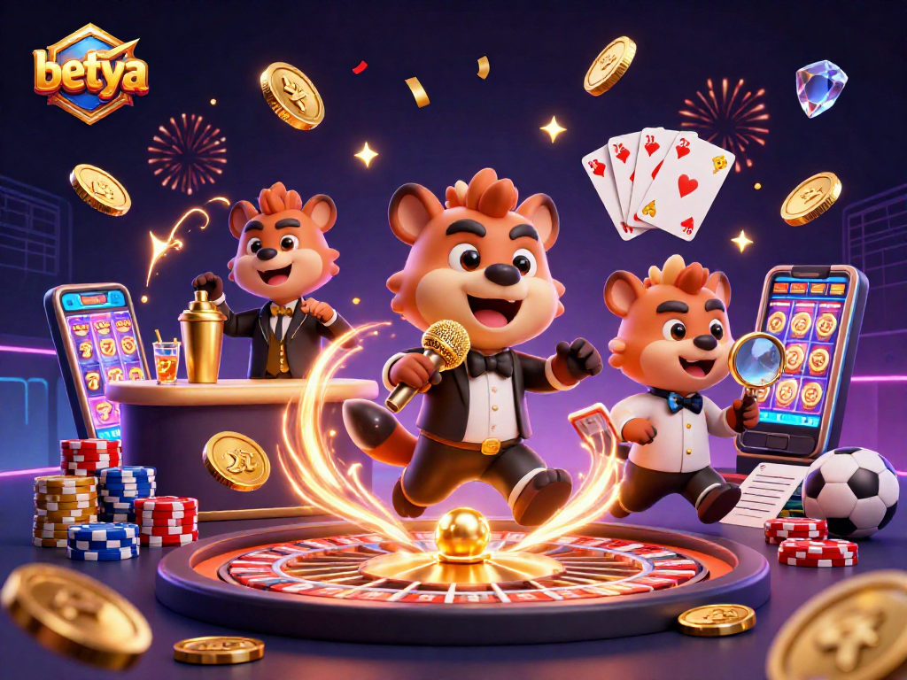 Experience the lively betya sports betting casino with hyenas entertaining guests and jackpot excitement!