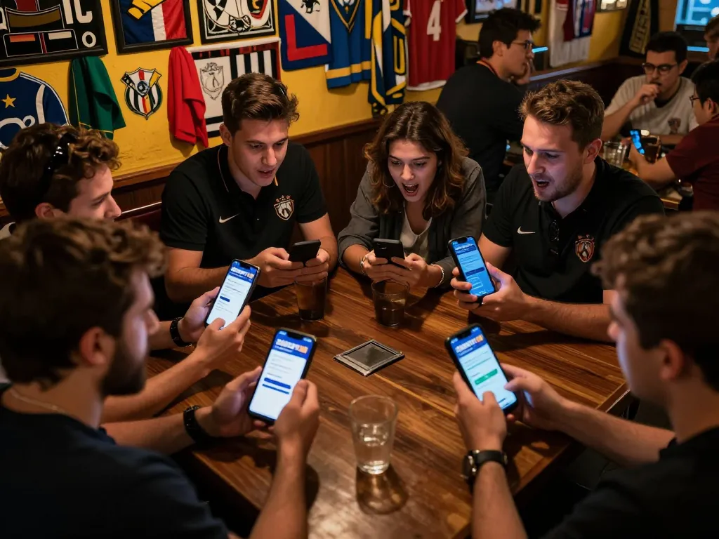 SBOBET88 login during a thrilling sports betting session with excited bettors and screens