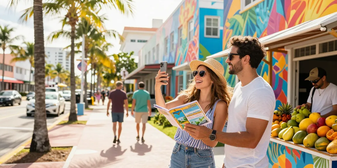 Pasangan menjelajahi Miami dengan bantuan panduan wisata dari https://miami4d.com/ sambil menikmati suasana yang ceria.