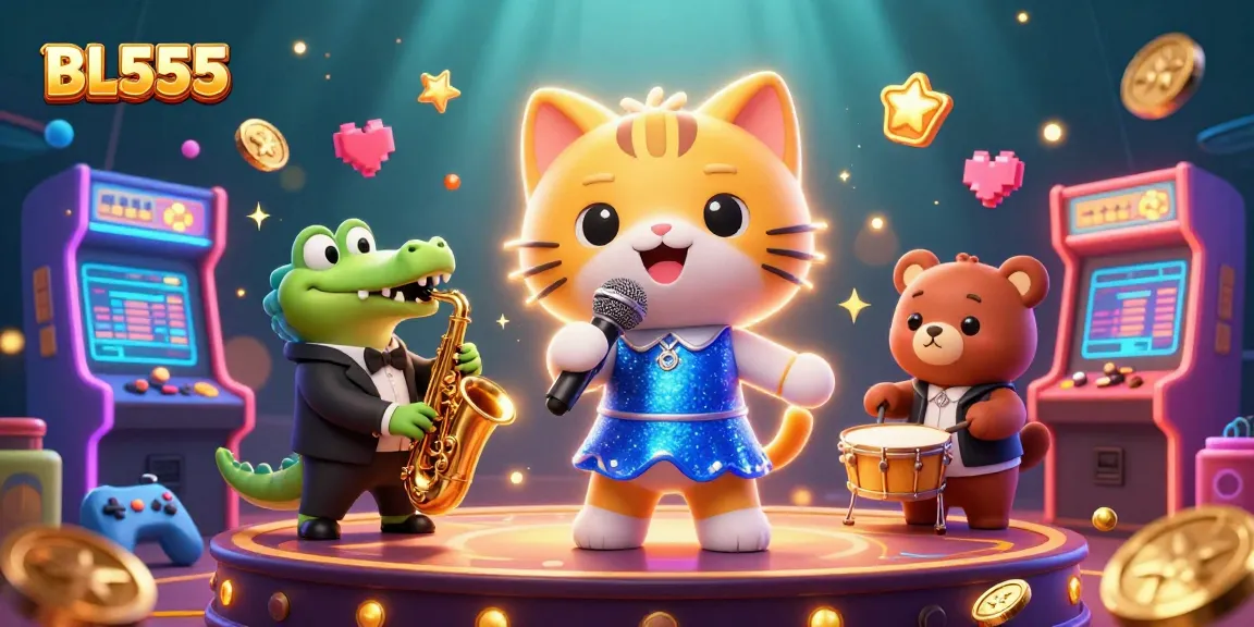 Join the action at BL555 with vibrant 3D cartoon characters in a lively casino atmosphere.