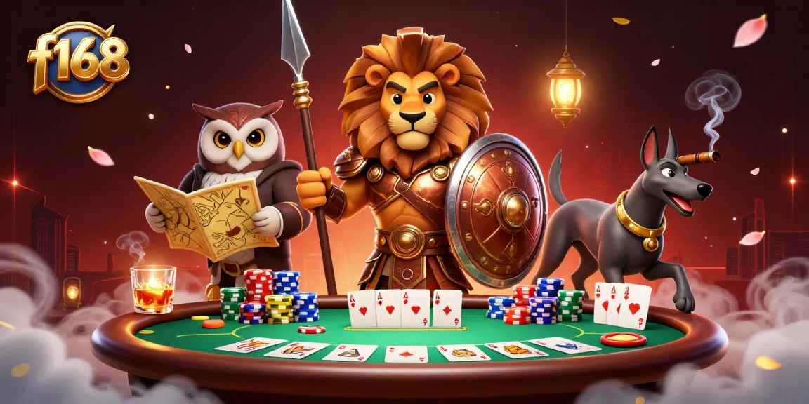 Experience thrilling game action at f168 with dramatic poker elements in a vibrant casino scene.