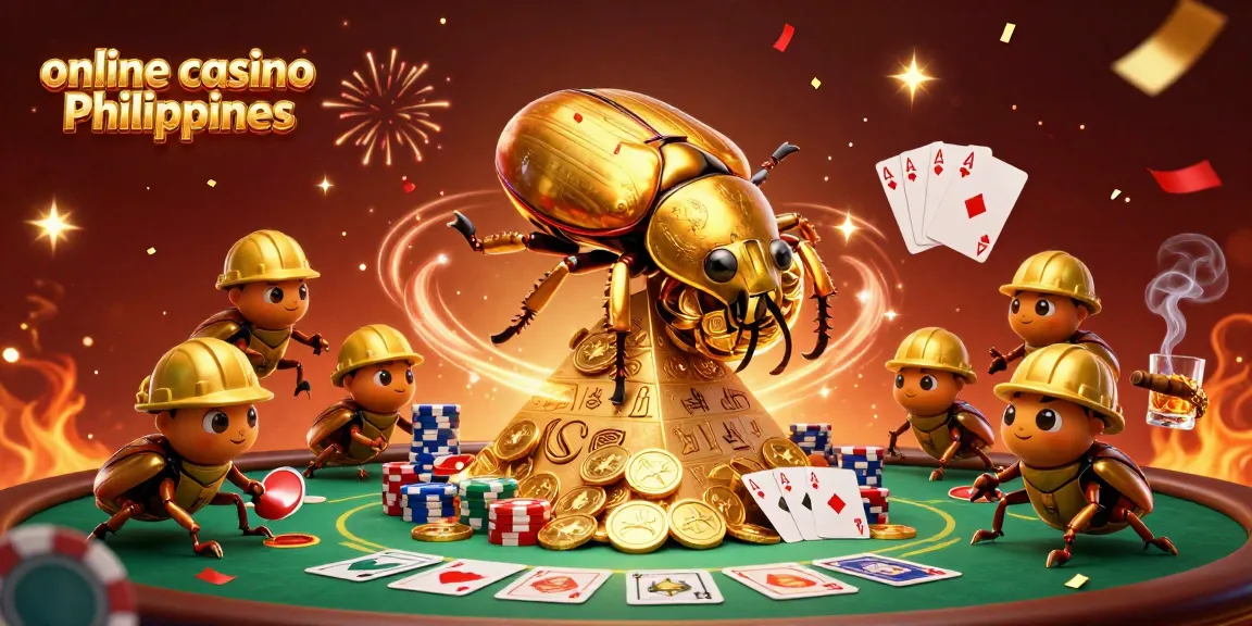 Experience the excitement of online casino Philippines with vibrant 3D illustration showcasing a fun beetle adventure.