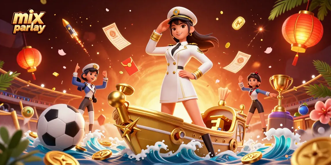 Experience the thrill of mix parlay betting with vibrant sports elements and dynamic visuals.