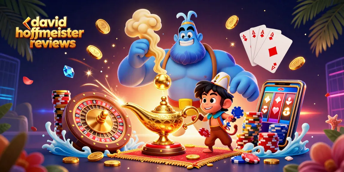 Explore engaging david hoffmeister reviews on a vibrant casino-themed scene with dynamic characters and elements.