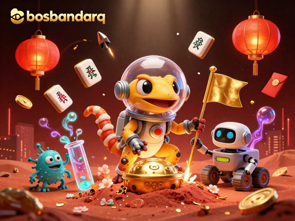 Experience excitement with bosbandarq as a Martian gecko uncovers a golden casino filled with treasures.