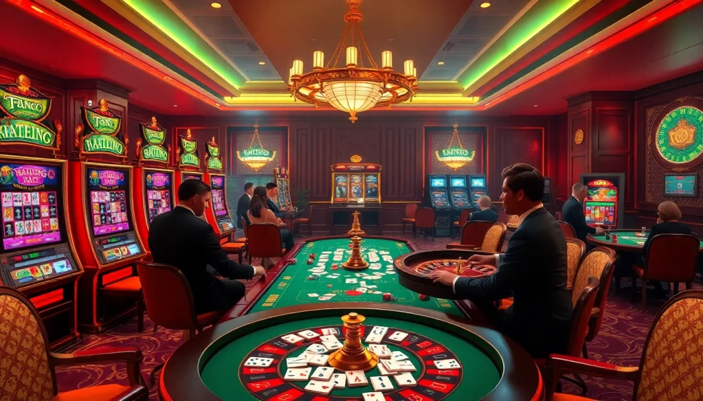 Experience Mahjong Ways 2 excitement at a luxurious casino with vibrant slot machines and engaging gameplay.