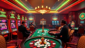 Experience Mahjong Ways 2 excitement at a luxurious casino with vibrant slot machines and engaging gameplay.