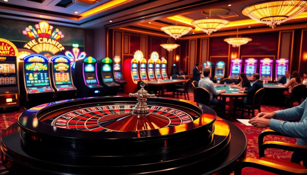 Experience high-stakes action at mm88 com with vibrant casino tables filled with excited gamblers.