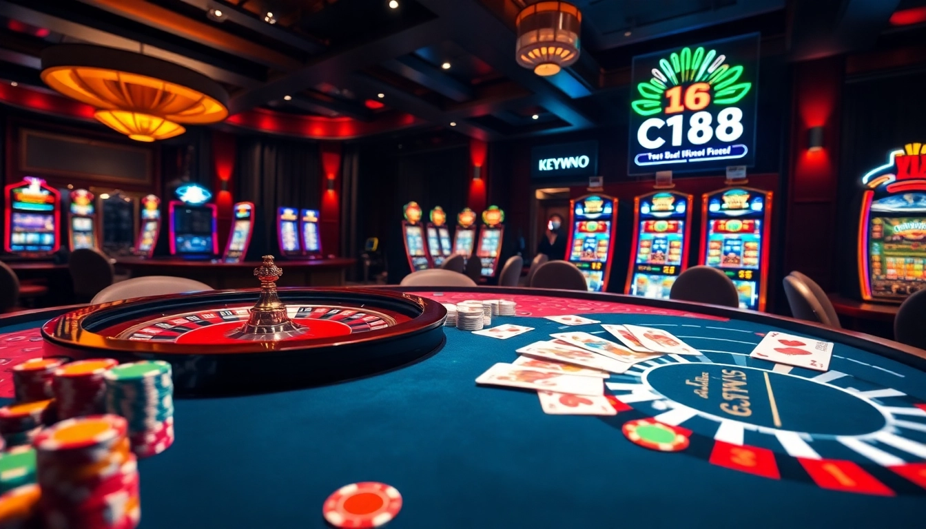 Experience the thrilling games at C168's luxurious casino with vibrant tables and exciting interactions.