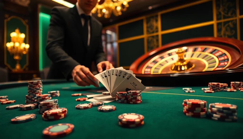 KONG88 offers an exciting poker game with detailed chips and a vibrant casino atmosphere.