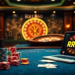 Players engaging with RR88's exciting online gambling interface at a stylish casino.