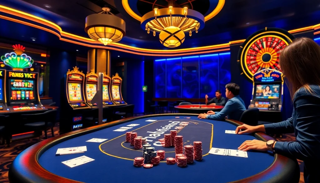 Experience the thrill at Nhà cái uy tín with vibrant slot machines and exciting poker action.