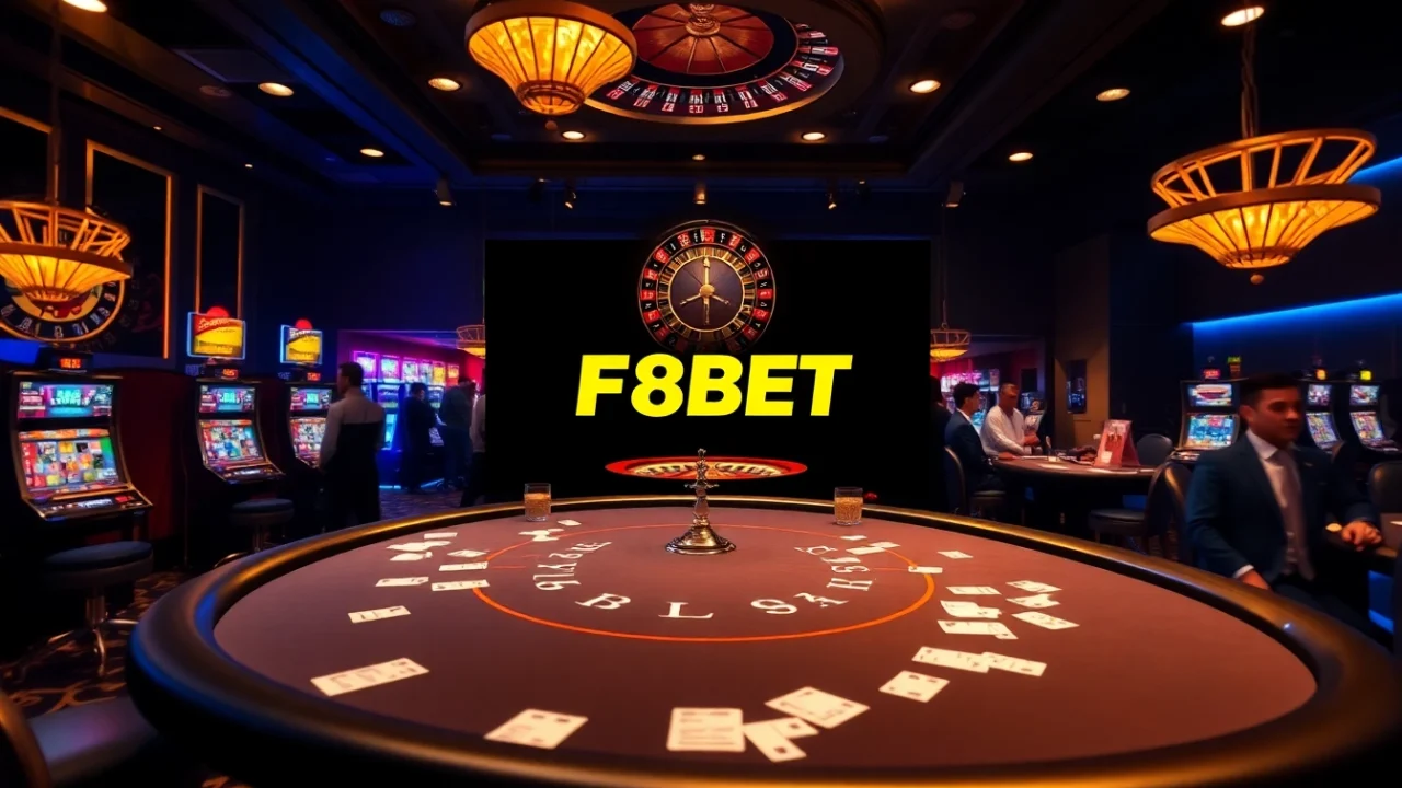 Experience thrilling gaming at https://f8bet.net.in/ with vibrant casino visuals showcasing poker, slots, and roulette.