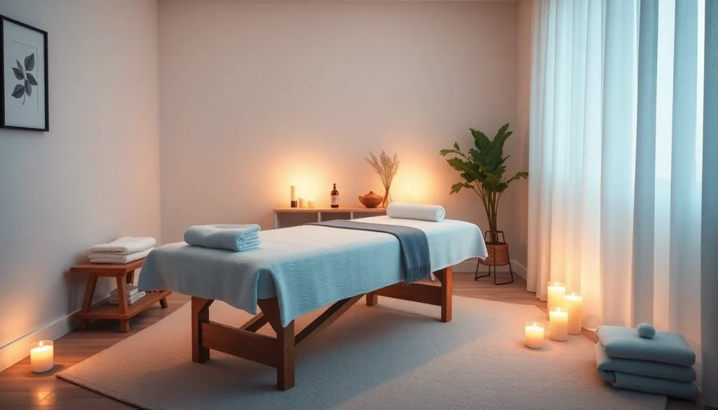 Relaxing home massage setup showcasing 오산출장마사지 service with calming elements.