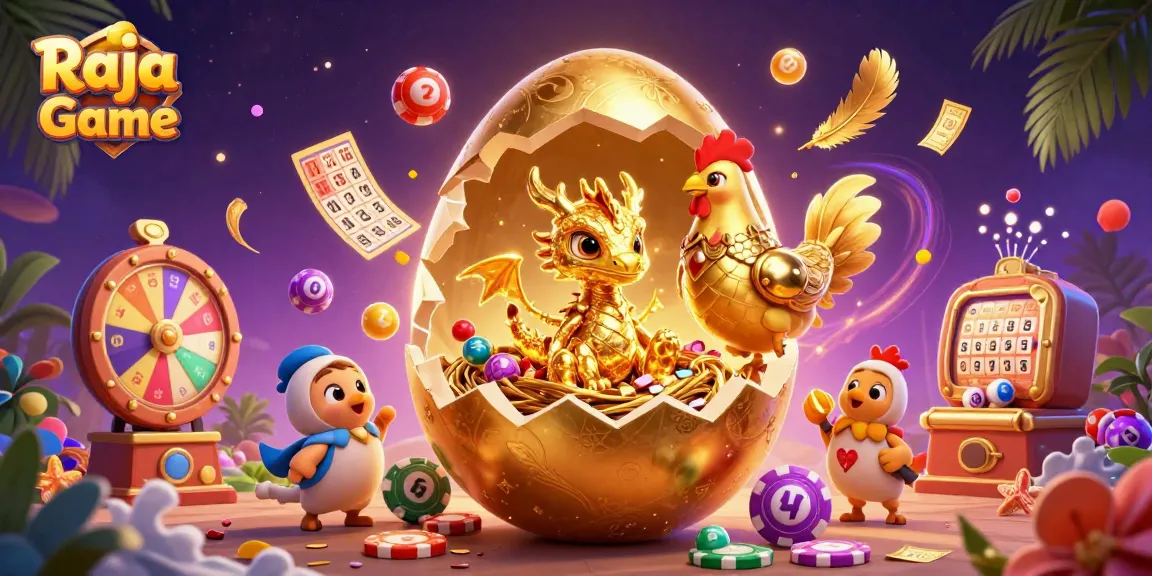 Win big with Raja Game as a golden dragon emerges from a lottery-themed scene.