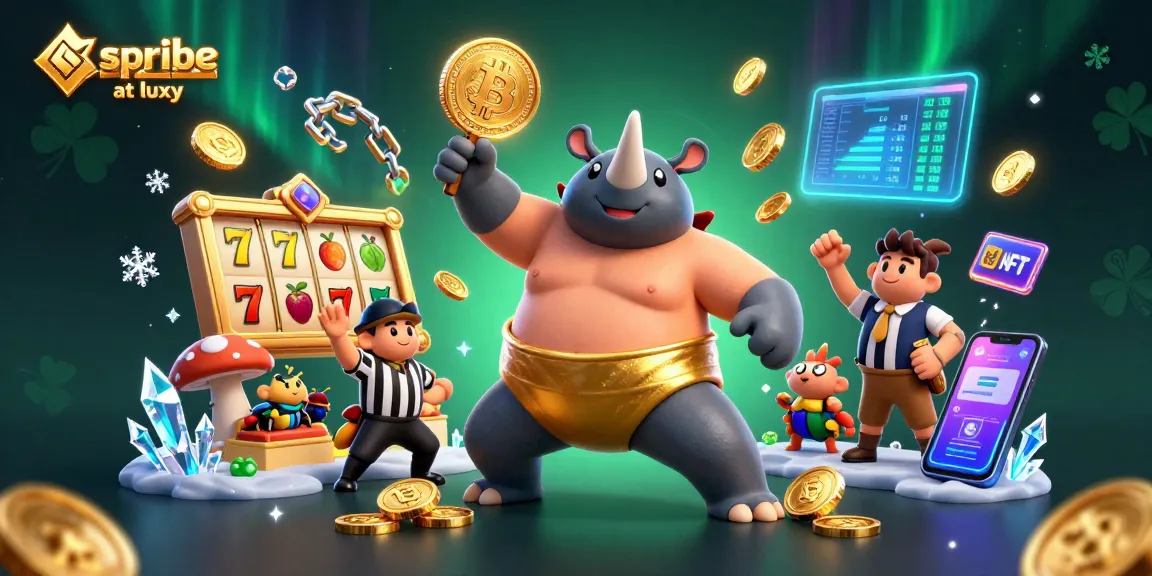 Experience spribe slots at luxy with an engaging scene of beetle champions and slot reels, showcasing high-stakes fun.